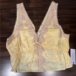 Rumored Lady Lace Tank Buttercream Jacquard